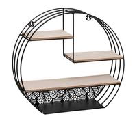 Atmosphera Étagère murale Mirna – 39 cm de long – métal noir et bois