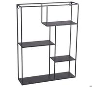 Etagère murale métal rectangle 60x45 cm - - Noir - Métal