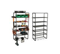 Étagère murale métallique pour outils - BOTLE - 86 x 43 cm - 6 tablettes - Acier robuste - Profondeur 20 cm