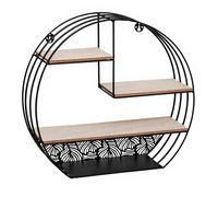 Étagère Murale Mirna 39 cm de Long - Métal Noir et Bois