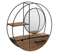 Étagère murale ""Miroir"" métal et bois D50cm - Atmosphera createur d'interieur