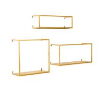 Étagère murale moderne à monter soi-même | Supports muraux créatifs de style nordique en fer utilisés pour étagère de rangement/bibliothèque/cadre de décorations suspendues | Doré et B