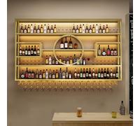 Étagère murale moderne pour bar à vin, avec support en verre, étagères murales flottantes, étagère de présentation de bouteilles d'alcool, étagère murale, porte-verres à pied, étagères de rangement en