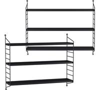 Étagère murale modulaire 'Strängnäs' Lot de 2 en acier 50 x 60 x 15 cm Noir