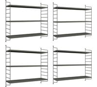 Étagère murale modulaire 'Strängnäs' lot de 4 en acier 50 x 60 x 15 cm gris anthracite