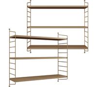 Étagère murale modulaire 'Strängnäs' set de 2 en acier 50 x 60 x 15 cm brun clair