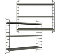 Étagère murale modulaire 'Strängnäs' set de 2 en acier 50 x 60 x 15 cm gris anthracite