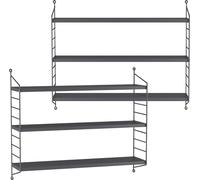 Étagère murale modulaire 'Strängnäs' set de 2 en acier 50 x 60 x 15 cm gris foncé