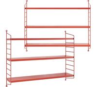 Étagère murale modulaire 'Strängnäs' set de 2 en acier 50 x 60 x 15 cm rouge