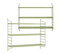 Étagère murale modulaire 'Strängnäs' set de 2 en acier 50 x 60 x 15 cm vert olive