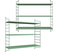 Étagère murale modulaire 'Strängnäs' set de 2 en acier 50 x 60 x 15 cm vert pastel