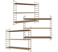 Étagère murale modulaire 'Strängnäs' set de 3 en acier 50 x 60 x 15 cm brun clair