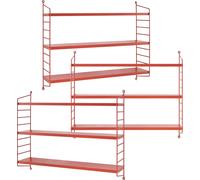 Étagère murale modulaire 'Strängnäs' set de 3 en acier 50 x 60 x 15 cm rouge