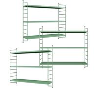 Étagère murale modulaire 'Strängnäs' set de 3 en acier 50 x 60 x 15 cm vert pastel