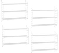 Étagère murale modulaire 'Strängnäs' set de 4 en acier 50 x 60 x 15 cm blanc