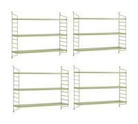 Étagère murale modulaire 'Strängnäs' set de 4 en acier 50 x 60 x 15 cm vert olive