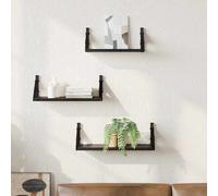 Vidaxl Ensemble D'étagères Murales 3 Pcs Chêne Fumé Bois D'ingénierie Marron