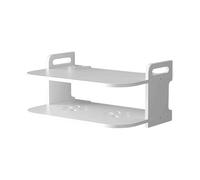 Étagère murale multi-usage pour équipement électronique, montage par perçage, plan ventilé, deux couches, espace de rangement, planificateur de câbles inutile