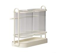 Étagère murale multicouche pour baguettes de cuisine - Rangement efficace pour ustensiles et ustensiles de cuisine (blanc)