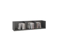 IDIMEX Etagère Murale NELLO, Meuble de Rangement pour CD et DVD ou décoration avec 3 Compartiments Ouverts, en mélaminé Gris Mat