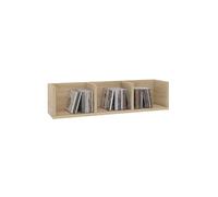IDIMEX Etagère Murale NELLO, Meuble de Rangement pour CD et DVD ou décoration avec 3 Compartiments Ouverts, en mélaminé décor chêne Sonoma