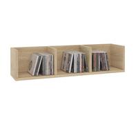 IDIMEX Etagère Murale NELLO, Meuble de Rangement pour CD et DVD ou décoration avec 3 Compartiments Ouverts, en mélaminé décor chêne Sonoma