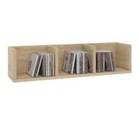 IDIMEX Etagère Murale NELLO, Meuble de Rangement pour CD et DVD ou décoration avec 3 Compartiments Ouverts, en mélaminé décor chêne Sonoma