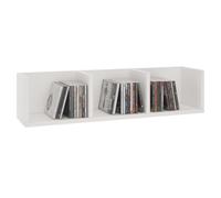IDIMEX Etagère Murale NELLO, Meuble de Rangement pour CD et DVD ou décoration avec 3 Compartiments Ouverts, en mélaminé Blanc Mat