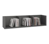 IDIMEX Etagère Murale NELLO, Meuble de Rangement pour CD et DVD ou décoration avec 3 Compartiments Ouverts, en mélaminé Gris Mat