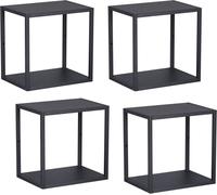 Etagère murale 'Nostened' set de 4 carrés acier noir