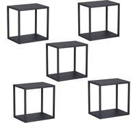 Etagère murale 'Nostened' set de 5 carrés acier noir