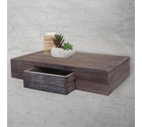 Etagère murale Mendler Etagère murale Oise, tiroir, 40cm brun shabby
