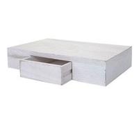 Etagère murale Oise, tiroir, 40cm blanc shabby