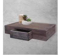 Étagère murale Oise, tiroir, 40cm brun shabby Marron G