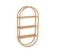 Etagere Murale Ovale 3 Planches pliable Rotin Naturel - CaliCosy Bois Clair