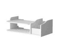 Étagère murale peu encombrante pour toboggan - Ventilé - Rangement exclusif - Double rangs - Déni de perçage - Montage de câbles - Planificateur de câble moderne - Deck de télétravail inutile