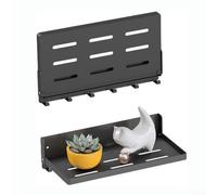 Étagère murale pliable compacte avec crochets pour accrocher des serviettes et des outils, construction solide en acier au carbone, prend en charge les articles plus volumineux dans le garage