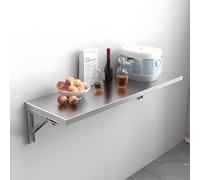Étagère murale pliable en acier inoxydable pour économiser de l'espace dans la cuisine, le camion de nourriture, la buanderie - Support durable inclus