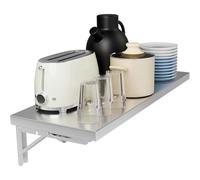 Étagère murale pliante 60cm 70cm 90cm 1m 120cm Table pliante murale en acier inoxydable Établi de bureau flottant pour camions de nourriture/buanderie/cuisine/restaurant(L100xW25cm/L39xW10in)