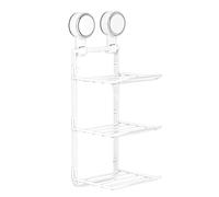 Étagère Murale Pliante Pour Salle De Bain 3 Niveaux à Ventouses Amovibles