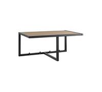 - Etagère murale porte-manteau 4 accroches en MDF et Métal - Noir et beige - Sireine