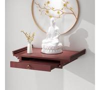 Étagère Murale pour Autel Bouddhiste, Armoire D'autel en Métal avec Plateau Télescopique Coulissant, pour la Maison, Le Temple ou Le Sanctuaire(Brown,40cm/16in)