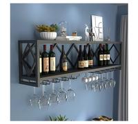 Étagère murale pour bar à vin avec support pour verre - Armoire compacte et étagère pour bouteilles de vin et verres - Solution de rangement élégante pour mini bar