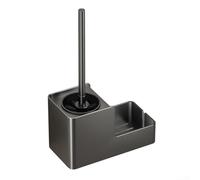 Étagère murale pour brosse de toilette pour l'organisation de la salle de bain, fabriquée en plastique ferme pour une utilisation à long terme et une performance de nettoyage efficace (noir)