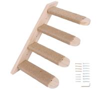 Étagère murale pour chat - Échelle d'escalade montée - Quatre marches - Cadre d'escalade pour chat