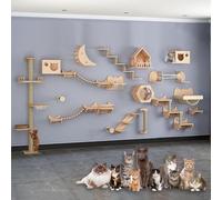 Étagère Murale pour Chat, escaliers pour Chat pour Ensemble Mural, étagère pour Chat, Panneau épais pour Un Entretien et Un Nettoyage faciles, Combinaison Gratuite, B17-35 pièces