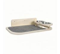 Étagère Murale pour Chat Étagère Chat Plateau Mur Plats INOX Station Repas Bois Massif avec Surface Douce et Poste Élevé de Nourriture Adaptée aux