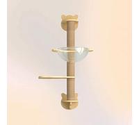 Étagère murale pour chat, étagère d'angle pour chat, perchoirs économiseurs d'espace, design en planche épaisse, combinaison de bricolage gratuite, parfaite pour les petits espaces
