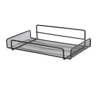 Étagère murale pour décodeur et appareils de diffusion en continu - Sans perçage - Système adhésif - Bords surélevés - Cadre en acier au carbone (M, noir)