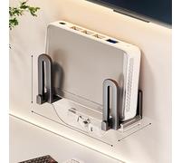 Étagère murale pour défonceuse à domicile ou au bureau, construction en acier au carbone sans perçage et organisateur de câbles pour une installation soignée (A gris)